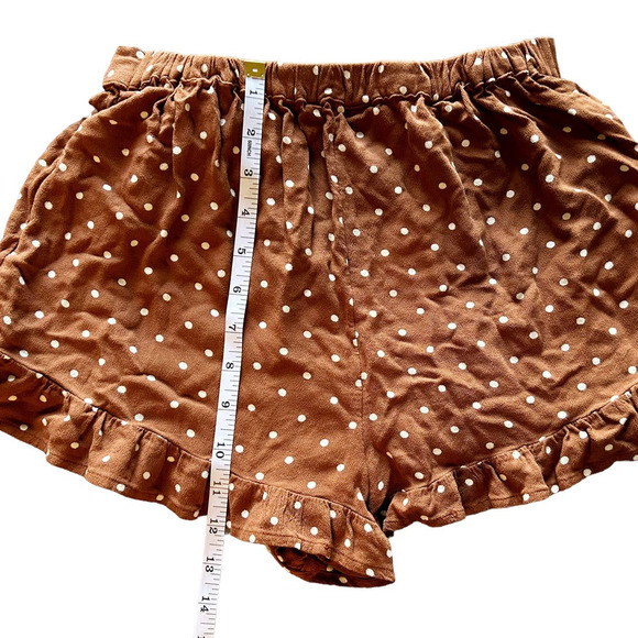 American Eagle Brown Polka Dot Ruffle Shorts Womens Size XS - Picture 7 of 8